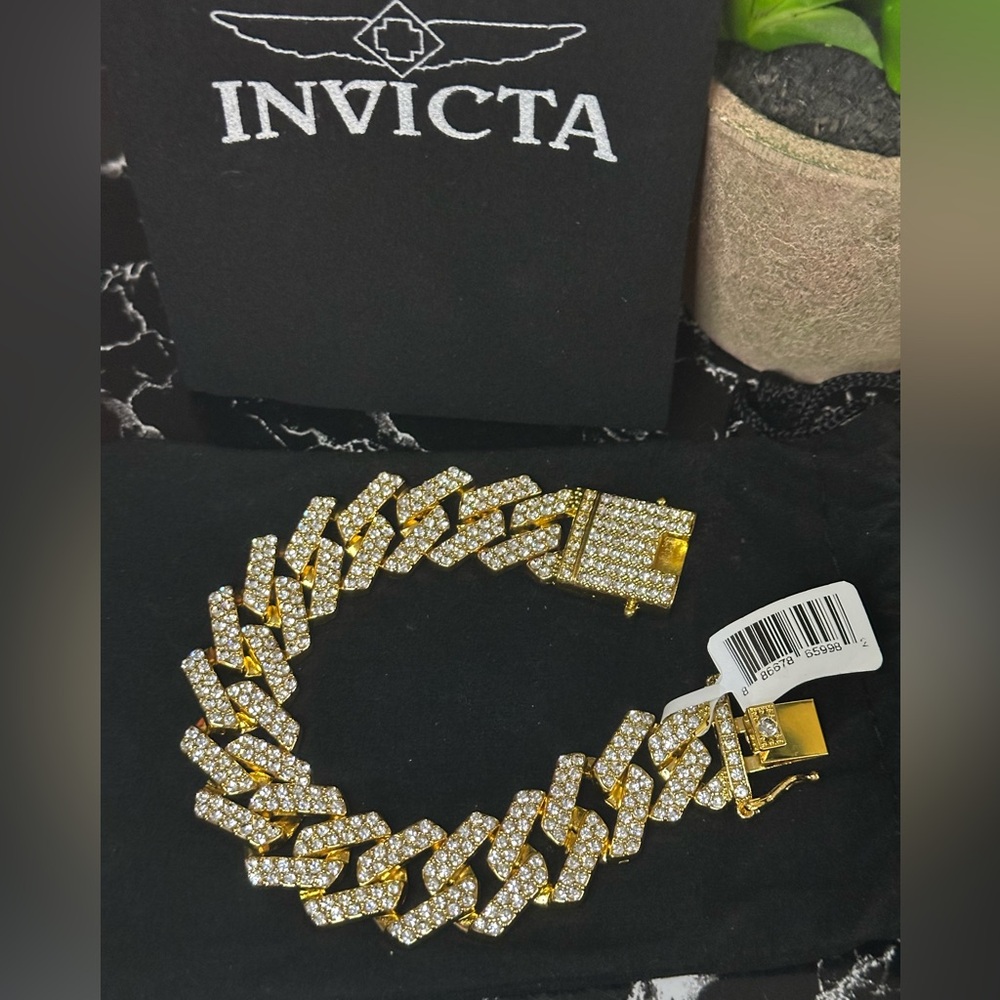Invicta Gold and Silver Chain Bracelet